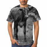 yanfind Adult Full Print T-shirts (men And Women) Blurred Bovine Bullock Bw Calm Cattle Chordate Cloven Footed Countryside Dry Fauna