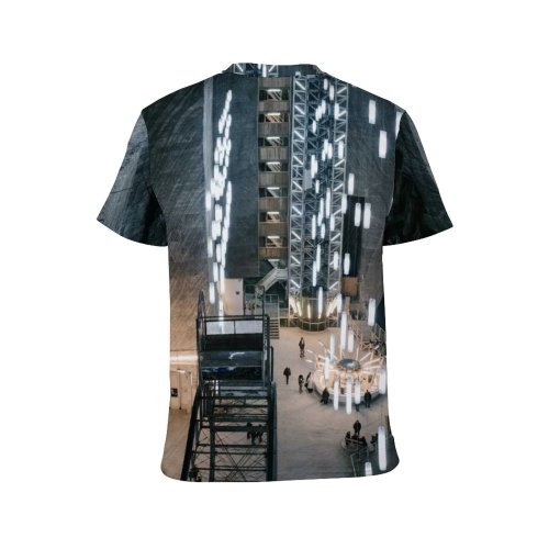 yanfind Adult Full Print T-shirts (men And Women) Light City Dark Building Train Vehicle Architecture Travel Outdoors Urban