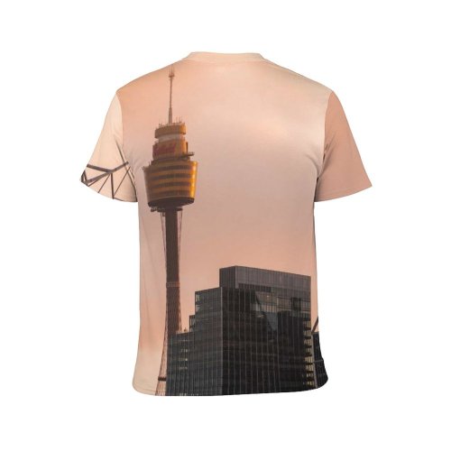 yanfind Adult Full Print T-shirts (men And Women) City Sunset Building Architecture High Travel Urban Cityscape Downtown