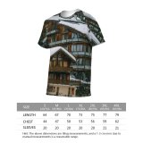 yanfind Adult Full Print T-shirts (men And Women) Alpine Alps Architecture Building Calm Cloudy Cottage Countryside Dwell Exterior Facade Fog