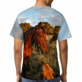 yanfind Adult Full Print T-shirts (men And Women) Bridle Cattle Cloudy Sky Countryside Cow Creature Dog Dusk Evening Farm Farmland