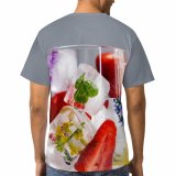 yanfind Adult Full Print T-shirts (men And Women) Berries Cocktail Colorful Colourful Cool Diy Flower Buds Flowers Frozen Glass