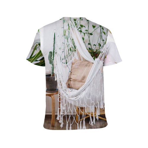 yanfind Adult Full Print T-shirts (men And Women) Home Balloons Cozy Decorated Design Festive Hammock Hanging Happy Birthday Interior Leisure