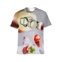 yanfind Adult Full Print T-shirts (men And Women) Beverage Bottle Cocktail Colorful Colourful Cool Diy Frozen Glass Homemade Cubes