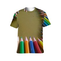 yanfind Adult Full Print T-shirts (men And Women) Art Materials Artistic Colorful Heart Multicolor Rainbow Wood