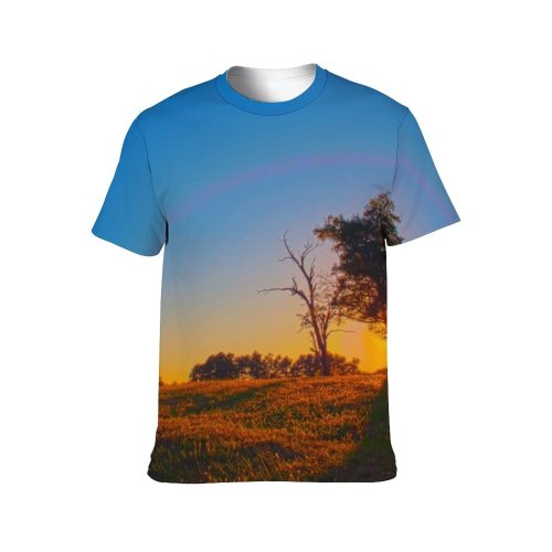 yanfind Adult Full Print Tshirts (men And Women) Field Farm Landscape Wild Tree
