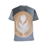 yanfind Adult Full Print T-shirts (men And Women) Cappussino Coffee Concrete Cup Flatlay Foam Grey Latte Art Milk Minimal Nobody