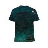 yanfind Adult Full Print T-shirts (men And Women) Aqua Breathtaking Bristly Daylight From Above High Highland Idyllic Marine Mount