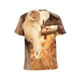 yanfind Adult Full Print T-shirts (men And Women) Art Attach Autumn Blurred Bull Countryside Cow Creepy Danger Daylight Daytime Death