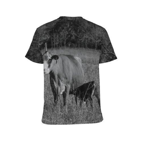 yanfind Adult Full Print T-shirts (men And Women) Field Countryside Agriculture Farm Grass Grassland Milk Bull Rural Cattle Hayfield Pastoral