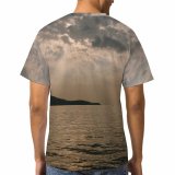 yanfind Adult Full Print T-shirts (men And Women) Sea Dawn Landscape Sunset Beach Ocean Summer Evening Travel Seascape Cloud