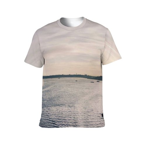 yanfind Adult Full Print T-shirts (men And Women) Boats City Cityscape Istanbul Ocean Sea Sky