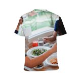 yanfind Adult Full Print T-shirts (men And Women) Café Cafeteria Cheerful Cocktail Content Cuisine Cutlery Delicious Dinner Eat Female