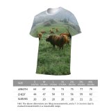 yanfind Adult Full Print T-shirts (men And Women) Field Countryside Agriculture Farm Grass Grassland Milk Cow Rural Farmland Pasture