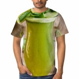 yanfind Adult Full Print T-shirts (men And Women) Wood Summer Cocktail Glass Leaf Wooden Lemon Health Fruit Tropical Lime