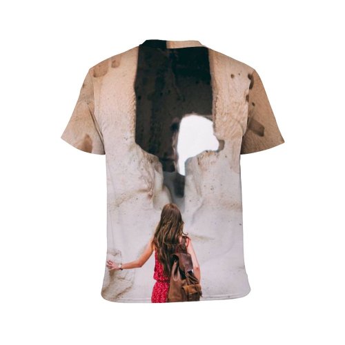 yanfind Adult Full Print T-shirts (men And Women) Building Winter Architecture Travel Cave Rock Adventure Outdoors Stone Exploration Wear