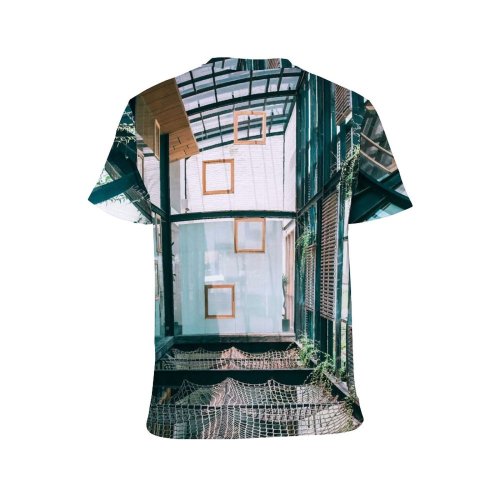 yanfind Adult Full Print T-shirts (men And Women) Architecture Balcony Commerce Contemporary Creative Daylight Decor Decoration Design Fashion Flora