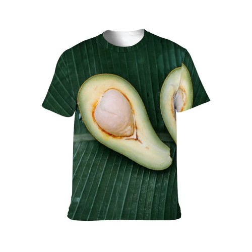 yanfind Adult Full Print T-shirts (men And Women) Avocado Banana Leaf Delicious Diet Fruit Health Healthy Nutrition Seed Sliced Slices