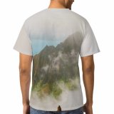 yanfind Adult Full Print T-shirts (men And Women) Dawn Landscape Sunset Fog Mist Travel Waterfall Rock Volcano Outdoors