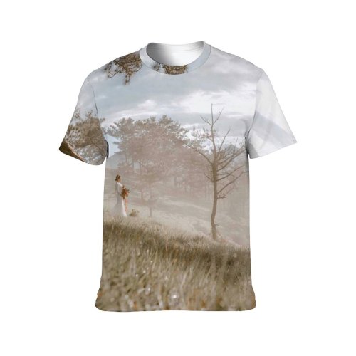 yanfind Adult Full Print T-shirts (men And Women) Bride Calm Celebrate Ceremony Cloudy Couple Distance Dress Early Elegant Engagement