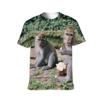 yanfind Adult Full Print T-shirts (men And Women) Cute Grass Tree Fur Monkey Outdoors Wild Baby Jungle Wildlife Little