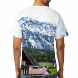 yanfind Adult Full Print T-shirts (men And Women) Architecture Breathtaking Calm Coniferous Cottage Countryside Dwell Exterior Field Forest Grassland Grassy
