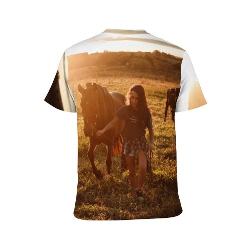yanfind Adult Full Print T-shirts (men And Women) Backlit Bridle Cattle Cloudy Sky Countryside Cow Creature Dog Evening Farm Farmland