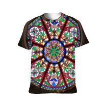yanfind Adult Full Print T-shirts (men And Women) Architecture Art Building Church Window Glass Stained
