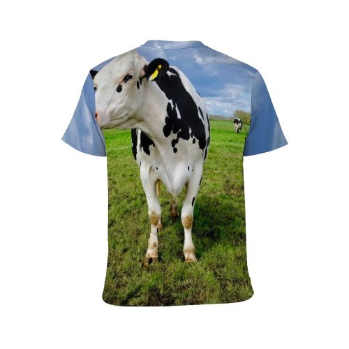yanfind Adult Full Print T-shirts (men And Women) Field Agriculture Farm Grass Grassland Milk Cow Rural Farmland Pasture Dairy