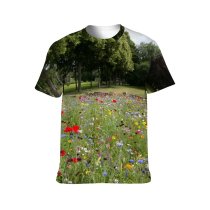 yanfind Adult Full Print T-shirts (men And Women) Beautiful Bloom Blooming Delicate Field Flora Flower Meadow Flowers Foliage Garden