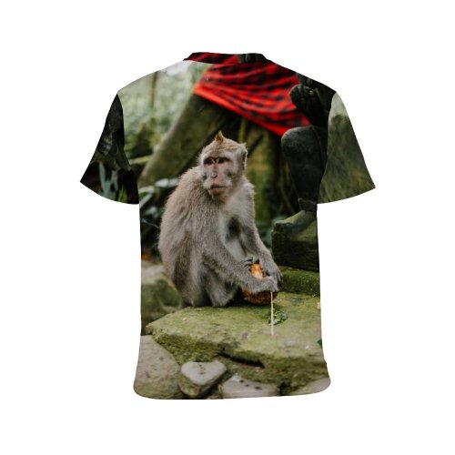 yanfind Adult Full Print T-shirts (men And Women) Wood Art Park Tree Travel Statue Portrait Monkey Outdoors Religion Jungle