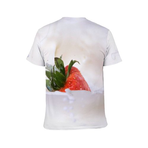 yanfind Adult Full Print Tshirts (men And Women) Strawberry Cream Abstract Beautiful Berry Colorful Concept Dairy Delicious Design Dessert