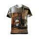 yanfind Adult Full Print T-shirts (men And Women) Bone Stack Books Desk Feather Gothic Iron Ladder Metal Retro Rough