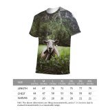 yanfind Adult Full Print T-shirts (men And Women) Wood Landscape Field Summer Countryside Agriculture Farm Grass Tree Outdoors Cow Rural