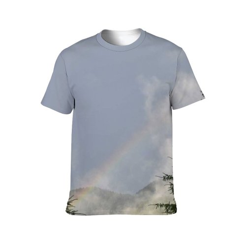yanfind Adult Full Print T-shirts (men And Women) Snow Wood Landscape Summer Fog Park Tree Fall Travel Outdoors