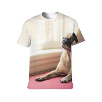 yanfind Adult Full Print T-shirts (men And Women) Bull Dog Eyes Funny Fur Pet Portrait Sit Snout Studio Window Young