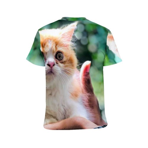 yanfind Adult Full Print T-shirts (men And Women) Pet Cute Fur Young Portrait Kitten Cat Outdoors Funny Wildlife Little
