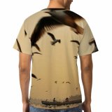 yanfind Adult Full Print T-shirts (men And Women) Beak Bird Boat Calm Cloudless Creature Distant Evening Feather Flight Flock Fly