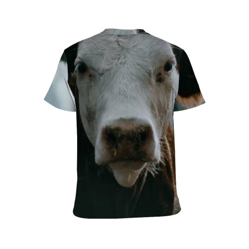 yanfind Adult Full Print T-shirts (men And Women) Countryside Agriculture Farm Grass Milk Portrait Outdoors Bull Cow Pasture Cattle