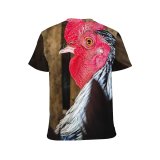 yanfind Adult Full Print T-shirts (men And Women) Bird Farm Chicken Portrait Hen Outdoors Rural Barn Poultry Crest