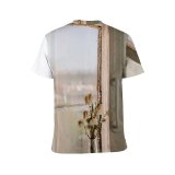 yanfind Adult Full Print T-shirts (men And Women) Dried Flowers Glass Vase Light Room Rusty Used Vintage Window Wooden