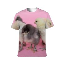 yanfind Adult Full Print T-shirts (men And Women) Bird Cute Farm Easter Chicken Young Hen Baby Funny Feather Little Tiny