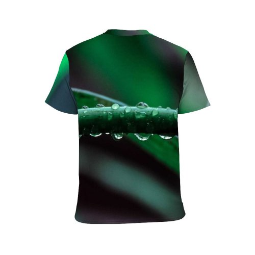 yanfind Adult Full Print T-shirts (men And Women) Dew First Grass Leaf Petals Plant Forest Drops Waterdrops Weeds