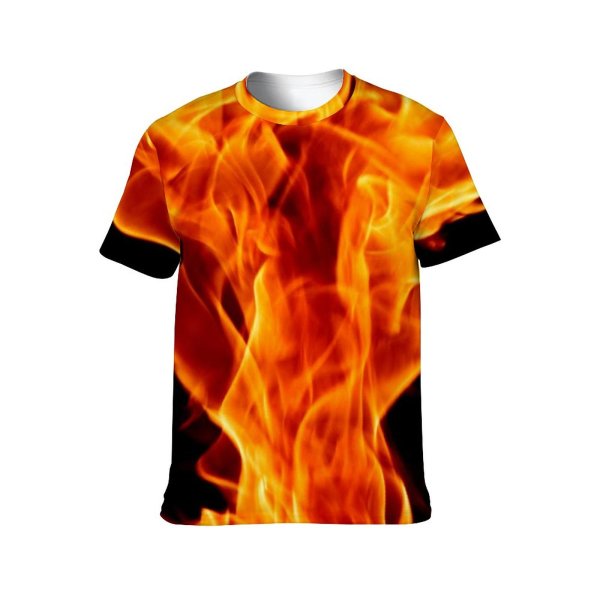 yanfind Adult Full Print Tshirts (men And Women) Fire Ball Flame Burst Atom Abstract Outburst Bomb Fuel Closeup Isolated Decoration