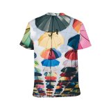 yanfind Adult Full Print T-shirts (men And Women) City Summer Texture Travel Outdoors Tourism Sunshade Umbrella Nylon Motley Sunblind