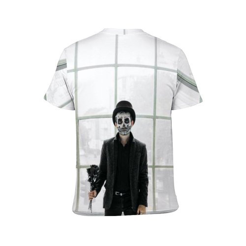 yanfind Adult Full Print T-shirts (men And Women) Art Makeup Attire Roses Contemporary Costume Creepy Dead Face Facial Expression Fashion