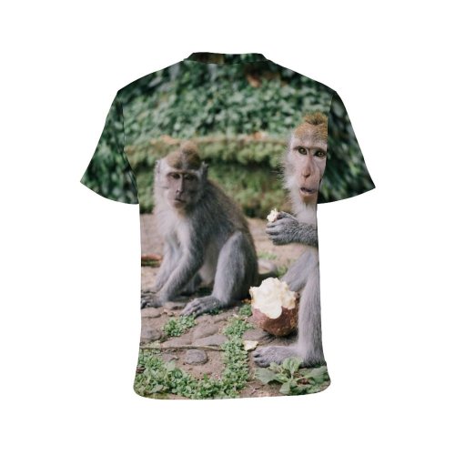 yanfind Adult Full Print T-shirts (men And Women) Cute Grass Tree Fur Monkey Outdoors Wild Baby Jungle Wildlife Little