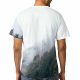 yanfind Adult Full Print T-shirts (men And Women) Alpine Breathtaking Cloudy Coniferous Evergreen Fir Fog Foliage Forest Gloomy Greenery