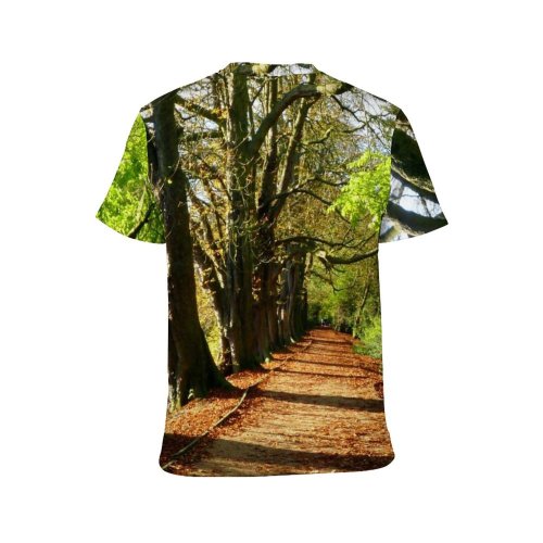 yanfind Adult Full Print Tshirts (men And Women) Autumn Fall Forest Trees Landscape Woods Path