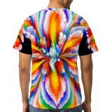 yanfind Adult Full Print T-shirts (men And Women) Art Texture Abstract Flower Design Round Decoration Beautiful Rainbow Petal Motley Proportion